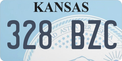 KS license plate 328BZC
