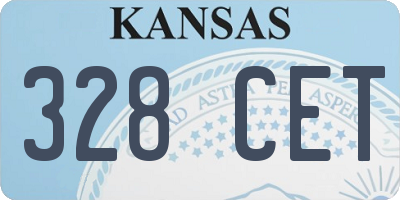 KS license plate 328CET