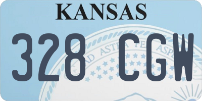 KS license plate 328CGW