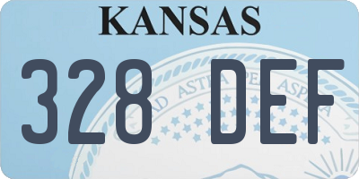 KS license plate 328DEF