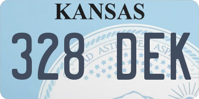 KS license plate 328DEK