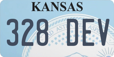KS license plate 328DEV