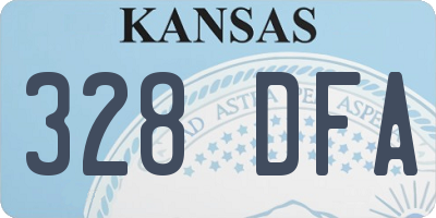 KS license plate 328DFA