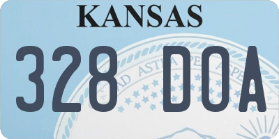 KS license plate 328DOA