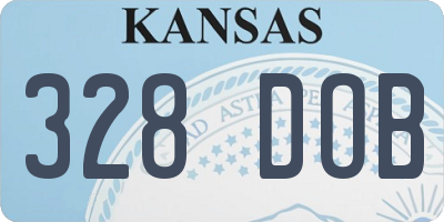 KS license plate 328DOB