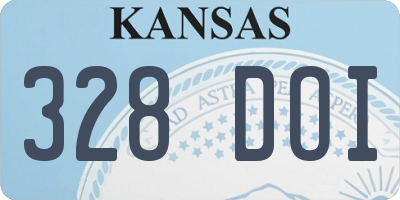 KS license plate 328DOI