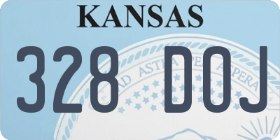 KS license plate 328DOJ