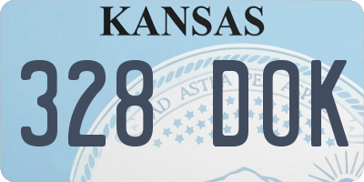 KS license plate 328DOK