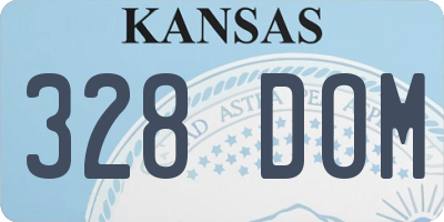 KS license plate 328DOM
