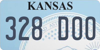 KS license plate 328DOO
