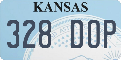 KS license plate 328DOP