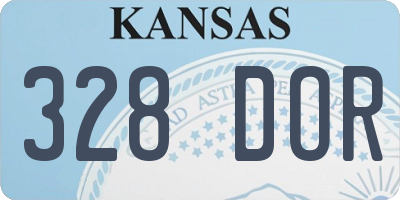 KS license plate 328DOR