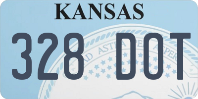KS license plate 328DOT