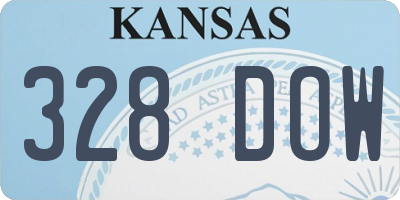 KS license plate 328DOW