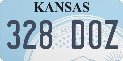 KS license plate 328DOZ
