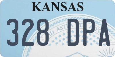 KS license plate 328DPA