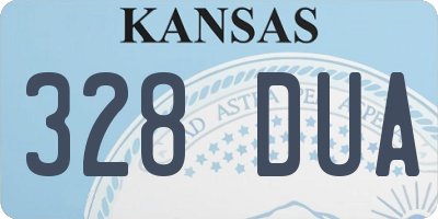 KS license plate 328DUA