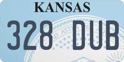 KS license plate 328DUB
