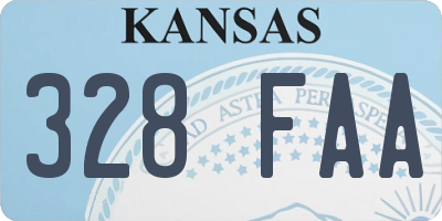 KS license plate 328FAA