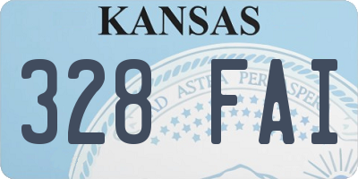 KS license plate 328FAI