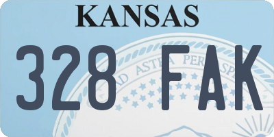 KS license plate 328FAK