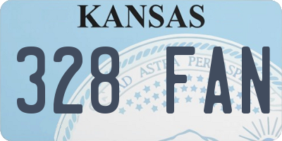 KS license plate 328FAN
