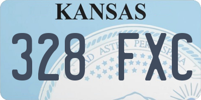 KS license plate 328FXC