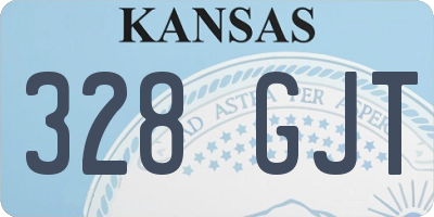 KS license plate 328GJT