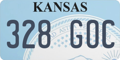 KS license plate 328GOC
