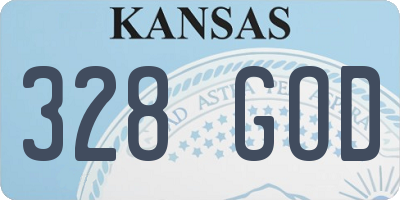 KS license plate 328GOD