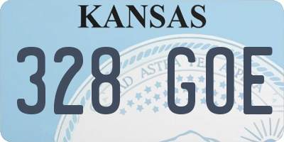 KS license plate 328GOE