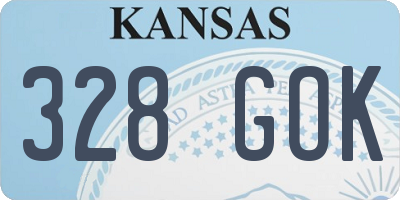 KS license plate 328GOK