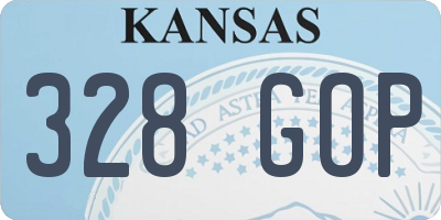 KS license plate 328GOP