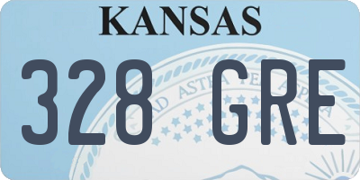 KS license plate 328GRE