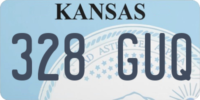 KS license plate 328GUQ