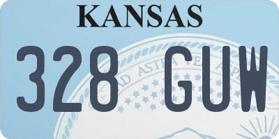 KS license plate 328GUW