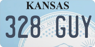 KS license plate 328GUY