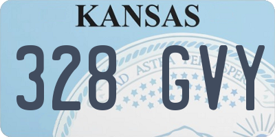 KS license plate 328GVY