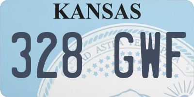 KS license plate 328GWF