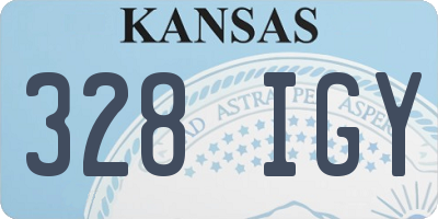 KS license plate 328IGY
