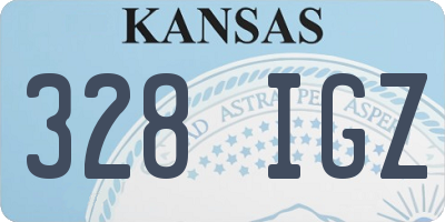 KS license plate 328IGZ