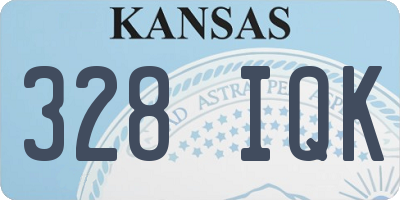 KS license plate 328IQK