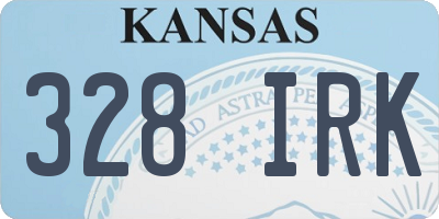 KS license plate 328IRK