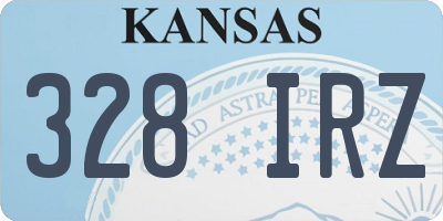 KS license plate 328IRZ