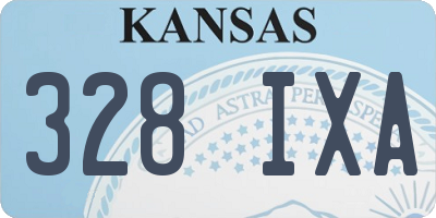 KS license plate 328IXA