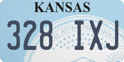 KS license plate 328IXJ