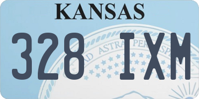 KS license plate 328IXM