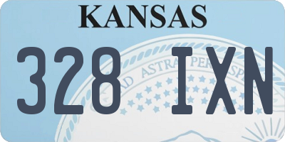 KS license plate 328IXN