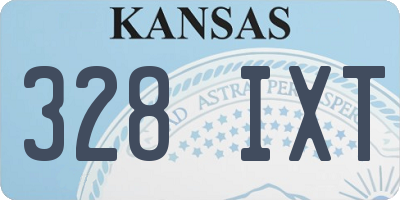 KS license plate 328IXT