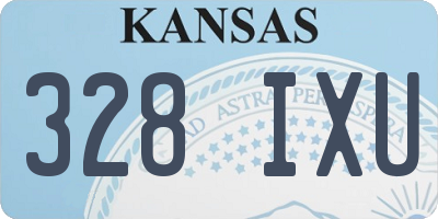 KS license plate 328IXU